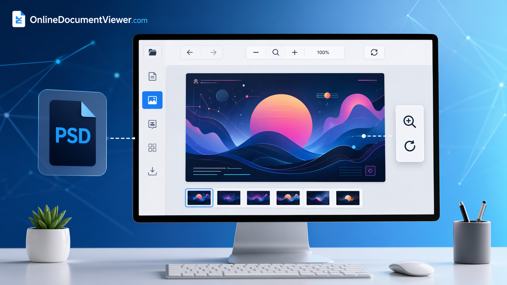 Откройте магию OnlineDocumentViewer.com для просмотра PSD‑файлов онлайн