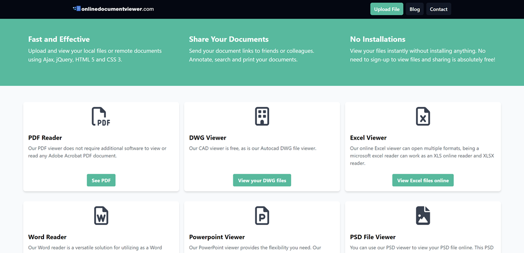 Online Document Viewer - View PDF CAD PSD & Microsoft files